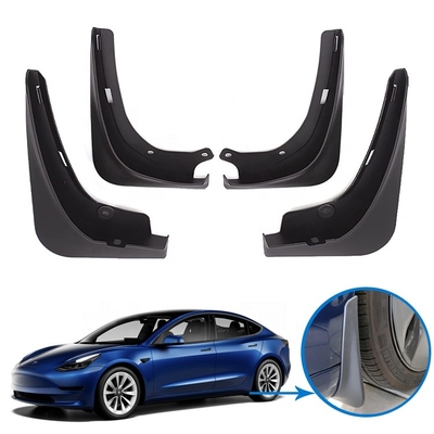 Splash Guards Damper Kit Creeaes Front Rear Matte Black Mud Flaps Splash Guards Damper Kit For Tesla Model 2017-2022 3