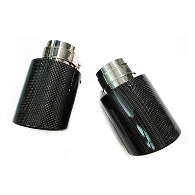 Glossy Black Decoration Car Carbon Roll Edge Muffler Tail Pipe Muffer Tip Exhaust Tip